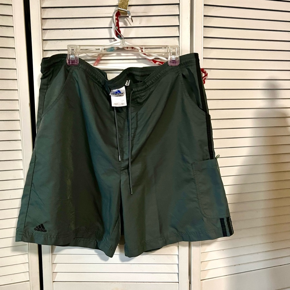 Adidas Dark Green Athletic Shorts